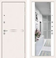 Входная дверь Лабиринт лайм WHITE с широким зеркалом Максимум, Цвет \"Белый софт\"